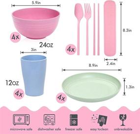 img 3 attached to 🍽️ Dishwasher-Safe Unbreakable Tableware by Wwyybfk Dinnerware