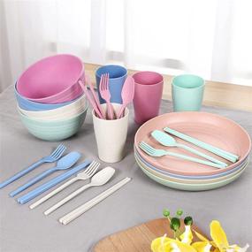 img 2 attached to 🍽️ Dishwasher-Safe Unbreakable Tableware by Wwyybfk Dinnerware