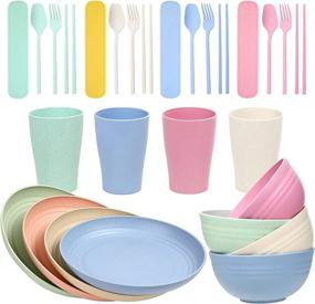 img 4 attached to 🍽️ Dishwasher-Safe Unbreakable Tableware by Wwyybfk Dinnerware