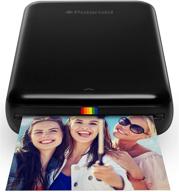 🖨️ черный принтер polaroid zip на цинковой бумаге: мобильный фотопринтер совместим с устройствами ios и android, nfc и bluetooth. логотип