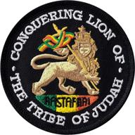 conquering lion of the tribe of judah - symbolic embroidered iron on patch for a bold style statement logo