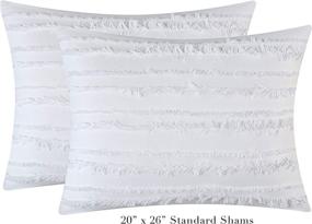 img 2 attached to 🛏️ Stratford Park Silky Amber 7-Piece Bedroom Bedding Comforter Set - California King Size, White - Includes Matching Shams & Decorative Pillows