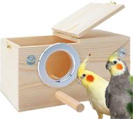 premium parakeet nest box: ideal budgie, cockatiel, and lovebird breeding house. perfect for large & medium-sized parrots! logo