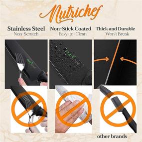 img 2 attached to 🔪 NutriChef NCKNS7X: 7-Piece Stainless Steel Kitchen Knife Set with Bonus Sharpener - Precision Knives for Cutting, Slicing, Chopping, and Dicing - Includes Acrylic Block Stand