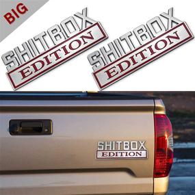 img 4 attached to JINGSEN 2 Pcs SHITBOX EDITION Emblem 3D Fender Badge Decal Car Truck Replacement For F150 F250 F350 Chevy Silverado 1500 2500 Chevrolet C10 C15 6 Exterior Accessories