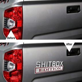 img 1 attached to JINGSEN 2 Pcs SHITBOX EDITION Emblem 3D Fender Badge Decal Car Truck Replacement For F150 F250 F350 Chevy Silverado 1500 2500 Chevrolet C10 C15 6 Exterior Accessories
