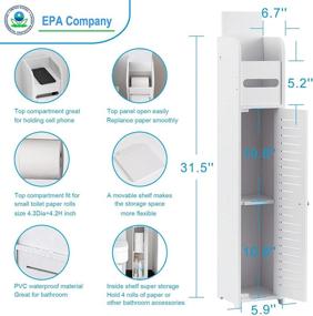 img 2 attached to AOJEZOR Small Bathroom Storage Corner Floor Cabinet: Thin Toilet Vanity Organizer, White