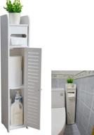 aojezor small bathroom storage corner floor cabinet: thin toilet vanity organizer, white logo