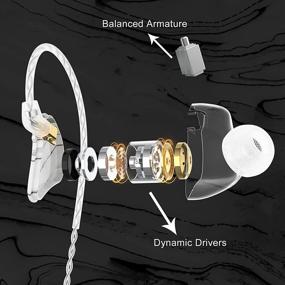 img 3 attached to 🎧 BASN MMCX Triple Driver In-Ear Monitors: Immersive Bass and HiFi Stereo Earphones for Audiophiles and Musicians (Porcelain White)