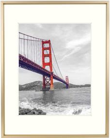 img 4 attached to Frametory 11x14 Aluminum Photo Frame with Ivory Mat for 8x10 Picture, Real Glass, Metal Picture Frame Collection (Gold, 1-Pack) - Enhanced SEO