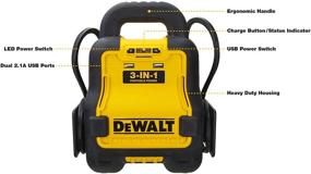 img 3 attached to 🔋 DEWALT DXAE20VBB 20V MAX Automotive Battery Booster and Jump Starter with USB Power Station: Compatible with FLEXVOLT and Standard Tool Batteries