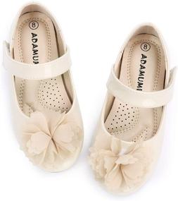 img 4 attached to 💃 Sparkle on Stage with ADAMUMU Toddler Ballet Flower Glitter Girls' Shoes
