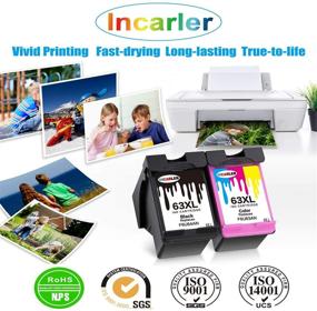 img 2 attached to 🖨️ Incarler 63XL Ink Cartridge Remanufactured - Compatible with HP 63 XL for Officejet, Envy, and Deskjet Printers (1 Black 1 Tri-Color)