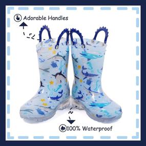 img 3 attached to 🌧️ OUTEE Cute Printed Rain Boots for Toddlers and Kids - Lightweight and Waterproof