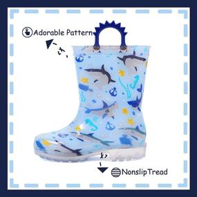 img 1 attached to 🌧️ OUTEE Cute Printed Rain Boots for Toddlers and Kids - Lightweight and Waterproof