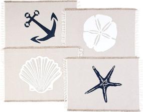 img 4 attached to 🚢 Nautical Washable Placemats by Living Fashions: Stylish Décor for Easy Maintenance