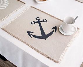 img 1 attached to 🚢 Nautical Washable Placemats by Living Fashions: Stylish Décor for Easy Maintenance