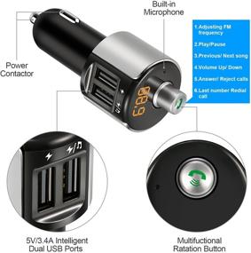 img 3 attached to 🚗 Sumind Car Bluetooth FM Transmitter: Dual USB Charger, Hands-free Calling, U-disk MP3 Player - Compatible with iPhone and Android Smartphones (Pattern 1)