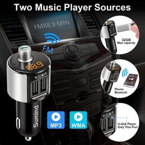 img 1 attached to 🚗 Sumind Car Bluetooth FM Transmitter: Dual USB Charger, Hands-free Calling, U-disk MP3 Player - Compatible with iPhone and Android Smartphones (Pattern 1)