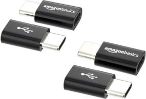 img 4 attached to 4-пакет черных адаптеров Amazon Basics Micro USB (женский) - USB-C (мужской)