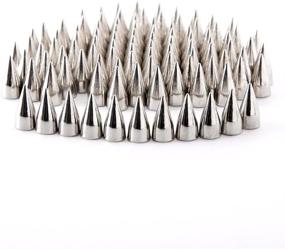 img 2 attached to 🎵 NYKKOLA 100pcs/set Silver Cone Spikes: DIY Craft Rivets for a Cool Punk Look!