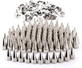 img 3 attached to 🎵 NYKKOLA 100pcs/set Silver Cone Spikes: DIY Craft Rivets for a Cool Punk Look!