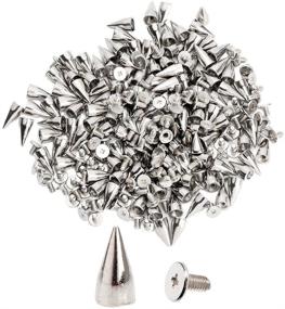 img 4 attached to 🎵 NYKKOLA 100pcs/set Silver Cone Spikes: DIY Craft Rivets for a Cool Punk Look!