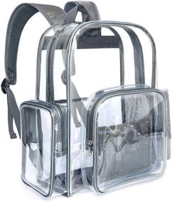 img 4 attached to Large Heavy Duty Clear Backpack by 🎒 Packism with Reinforced Straps - Enhancing Visibility and Strength