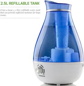 img 1 attached to 🌬️ Ovente HMD625BL Ultrasonic Quiet Air Cool Pure Mist Humidifier: Easy Fill & Clean, Adjustable Moisture Level, Compact & Portable - Ideal for Office, Bedroom, Nursery - Blue Night Light