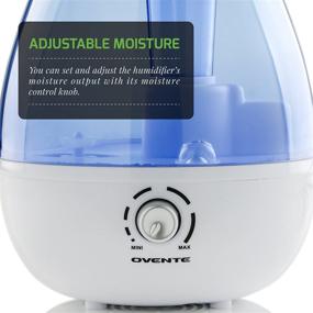 img 3 attached to 🌬️ Ovente HMD625BL Ultrasonic Quiet Air Cool Pure Mist Humidifier: Easy Fill & Clean, Adjustable Moisture Level, Compact & Portable - Ideal for Office, Bedroom, Nursery - Blue Night Light