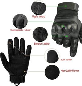 img 2 attached to Tactical Gloves Hard Knuckle Paintball Gloves: Full Finger Military Gear for Army, Outdoor Sports, Shooting, Airsoft, Hunting, Riding, Motorcycle - Touchscreen Enabled