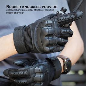 img 1 attached to Tactical Gloves Hard Knuckle Paintball Gloves: Full Finger Military Gear for Army, Outdoor Sports, Shooting, Airsoft, Hunting, Riding, Motorcycle - Touchscreen Enabled