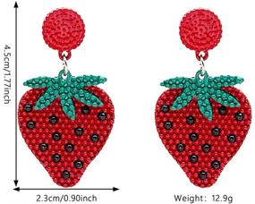 img 1 attached to 🍓 YUNXI Summer Beads Fruit Statement Earrings for Women Girls - Strawberry, Orange, Banana, Watermelon, Pineapple Drop Earrings with Watermelon Beads