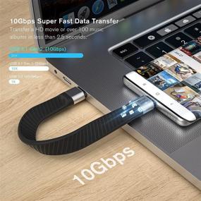 img 1 attached to 🔌 0.45ft USB C to USB C Cable, Short USB C Cable (USB 3.2 Gen 2) with 100W Charging Support, 10Gbps Data Transfer, 4K@60Hz Display - Compatible with Android Samsung Galaxy and More