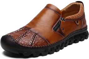 img 4 attached to MAIZUN Driving Leather Comfortable Loafers Men's Shoes for Loafers & Slip-Ons