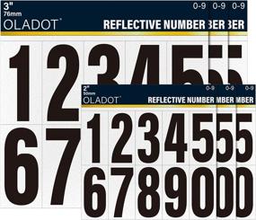 img 4 attached to 📬 Enhanced Visibility: Reflective Black and White Vinyl Waterproof Mailbox Number Pack - 6 Sets (3" x 3 Set, 2" x 3 Set) for Signs, Door, Cars, Trucks - Address (0-9)