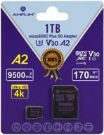 📷 2021 карта памяти amplim micro sd 1tb | адаптер microsd memory plus | экстремально высокая скорость 170mb/s a2 microsdxc u3 class 10 v30 uhs-i | для nintendo switch, gopro hero, surface, phone, camera cam, tablet. логотип