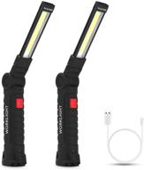 🔦 2 pack of edosiro rechargeable led work light flashlight grill light: ideal christmas gifts stocking stuffers for men - perfect for mechanics and men in your life! логотип