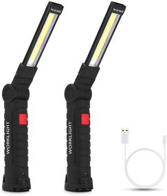 img 4 attached to 🔦 2 Pack of Edosiro Rechargeable LED Work Light Flashlight Grill Light: Ideal Christmas Gifts Stocking Stuffers for Men - Perfect for Mechanics and Men in Your Life!