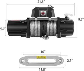 img 2 attached to ZEAK 10000lb. Electric Truck Winch: Synthetic Rope, 12V, Waterproof - Perfect for SUV Trailers Offroad with Wireless Remote