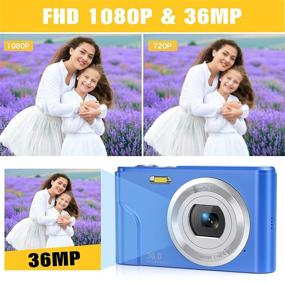 img 3 attached to 📷 Lecran FHD 1080P цифровая камера - 36.0 Мегапикселей, 16X цифровое увеличение, ЖК-экран - компактная мини-камера для студентов, подростков, детей (синий)