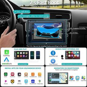 img 3 attached to Stereo Compatible CarPlay Double Capacitive Car & Vehicle Electronics