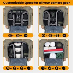img 2 attached to TARION Canvas Camera Backpack: Waterproof Photography Bag for Women and Men with Laptop, Tripod Compartment, and Rain Cover - Vintage DSLR SLR Mirrorless Camcorder Camera Bag Backpack