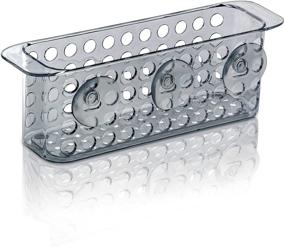 img 1 attached to DecorRack Bath Caddy Basket with Suction Cups: The Ideal Bathroom Organizer for Toiletries and Kitchen Accessories, 10” Long, Acrylic Plastic, Space-Saving Shower and Bath Decor (1 Pack)