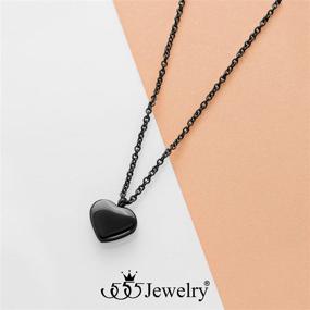 img 2 attached to 💖 Dainty Heart-shaped Pendant Necklace: A Perfect Stainless Steel Charm for Women by 555Jewelry