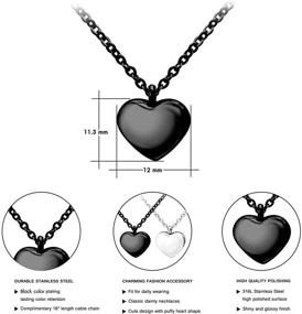 img 1 attached to 💖 Dainty Heart-shaped Pendant Necklace: A Perfect Stainless Steel Charm for Women by 555Jewelry