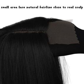 img 2 attached to 💇 XINRAN 30 inch Black Synthetic Long Straight Wigs for Women - Natural Heat Resistant Hair, Looking Sleek and Long (Black)