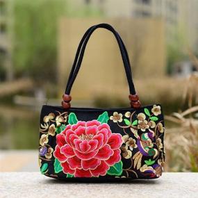 img 3 attached to Hui Ma Blossom Embroidered Shoulder Women's Accessories
