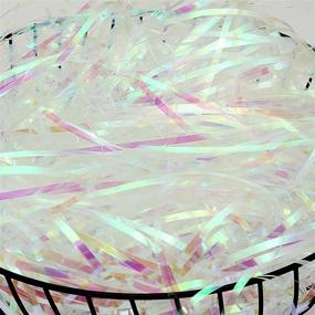 img 2 attached to 🎁 250g Iridescent White Plastic Hamper Shreds - DIY Gift Wrapping Confetti Basket Filler, Party Supplies