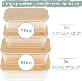 img 1 attached to 📦 Set of 4 Large Glass Storage Containers with Beautiful Bamboo Lids - Sustainable Gift Box Included